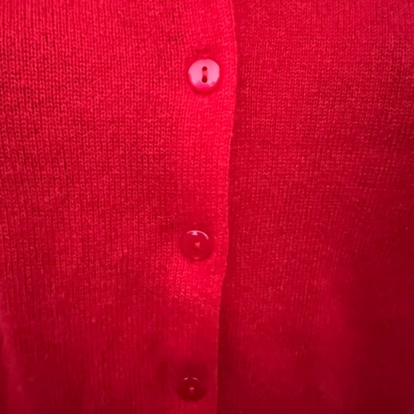 Red Women's Cashmere Cardigan Sweater - Picture 6 of 10